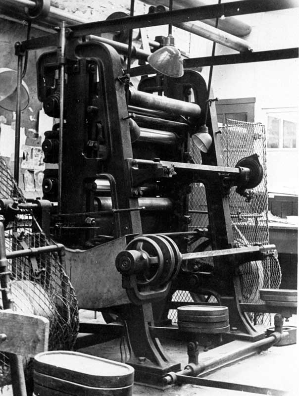 Machinery, thought to be at Oak Bank print works