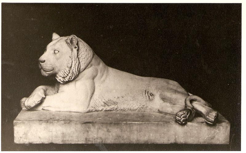 Stone sculpture of lion