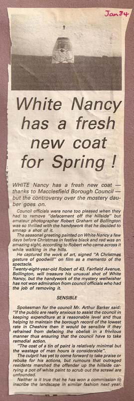 White Nancy article in local paper